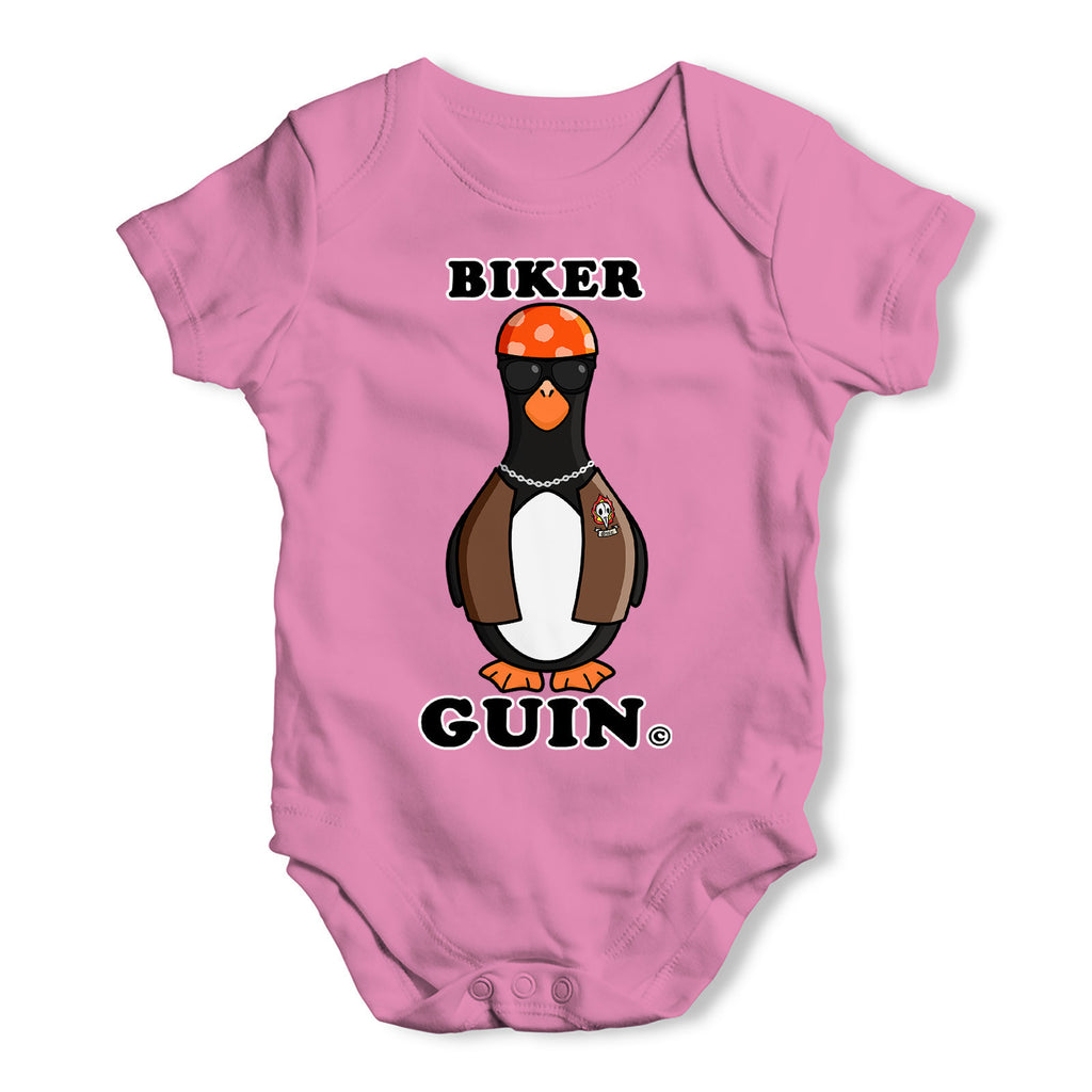 Biker Guin Baby Grow Bodysuit