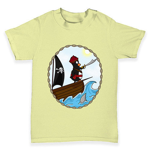 Pirate Guin The Penguin On Ship Baby Toddler T-Shirt