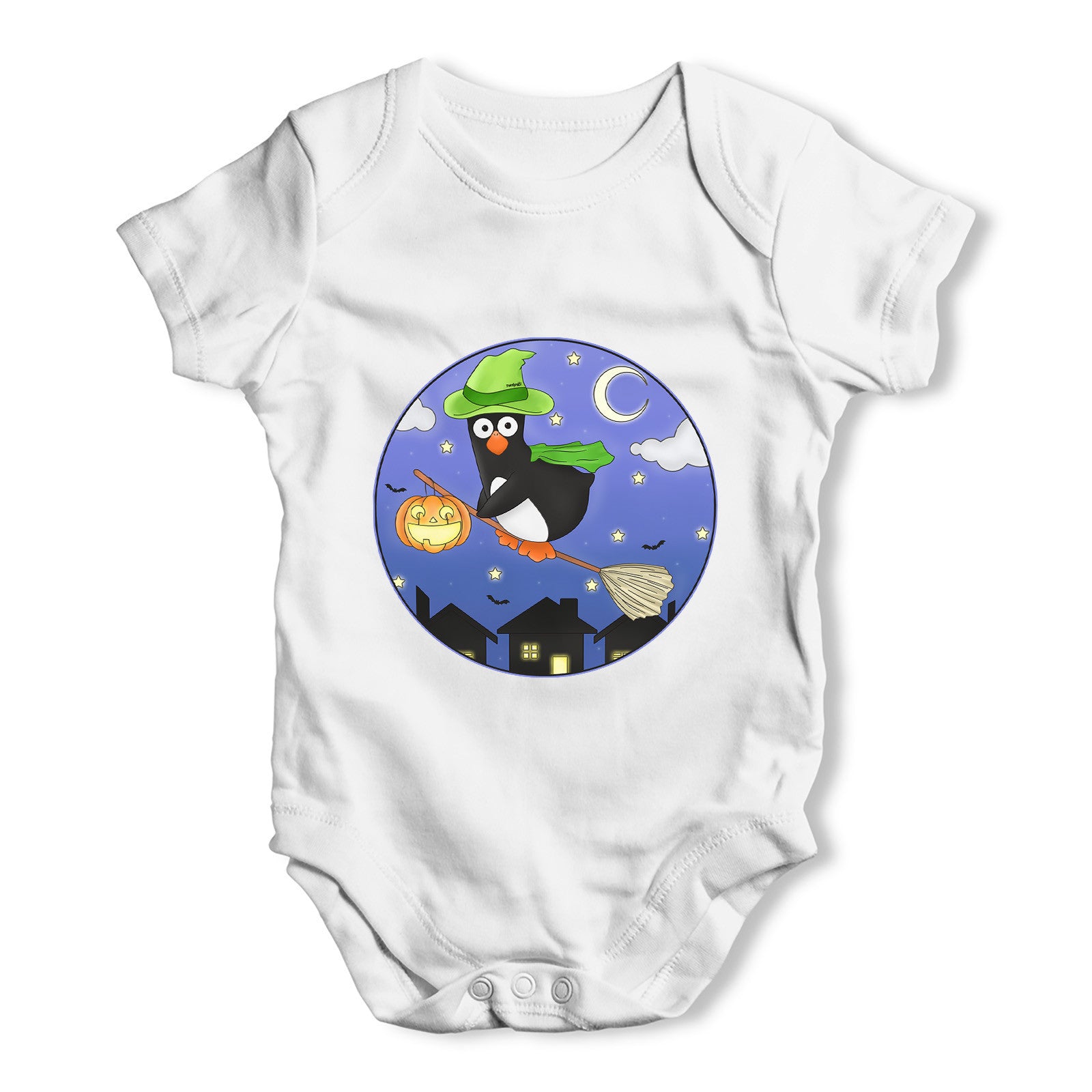 Halloween Witch Guin The Penguin Baby Grow Bodysuit