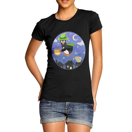 Womens Witch Guin Penguin T-Shirt