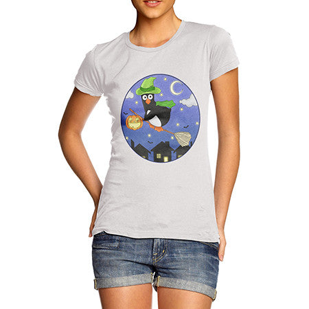 Womens Witch Guin Penguin T-Shirt