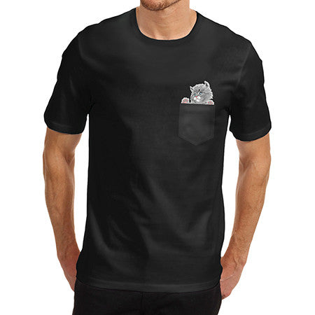 Mens Cat In A Pocket T-Shirt