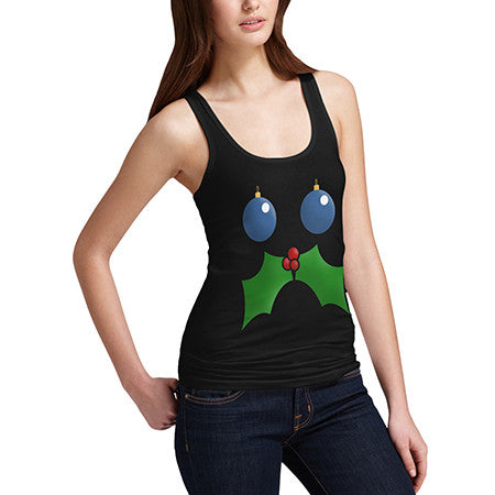 Womens Christmas Decorations Face Tank Top