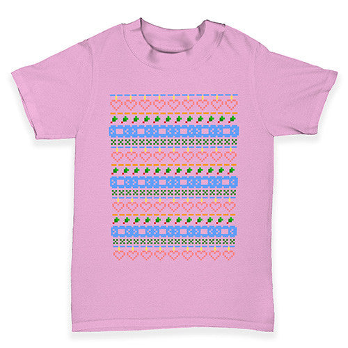 Pixel Love Christmas Pattern Baby Toddler T-Shirt