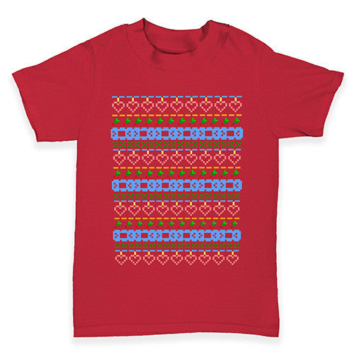 Pixel Love Christmas Pattern Baby Toddler T-Shirt