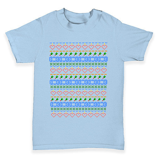 Pixel Love Christmas Pattern Baby Toddler T-Shirt