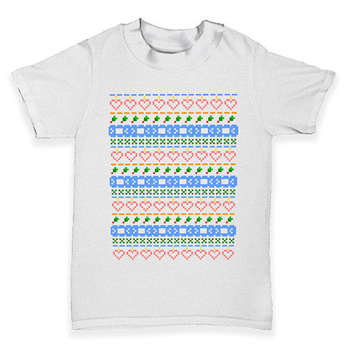 Pixel Love Christmas Pattern Baby Toddler T-Shirt