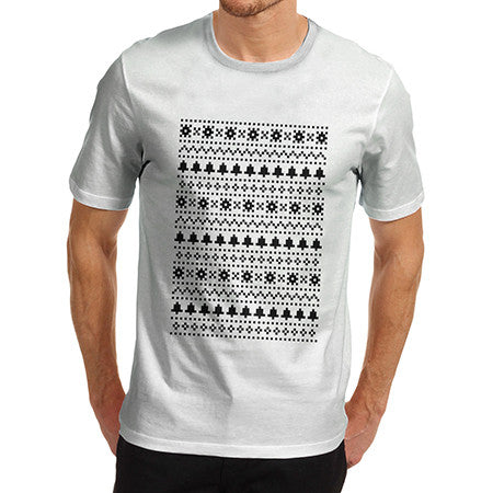 Mens Bells And Snowflake Print T-Shirt