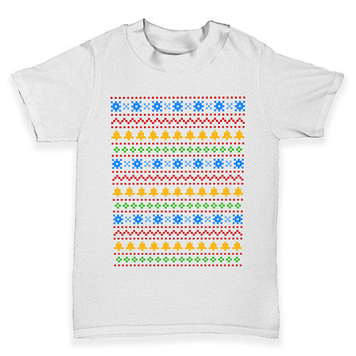 Black & White Christmas Pattern Baby Toddler T-Shirt