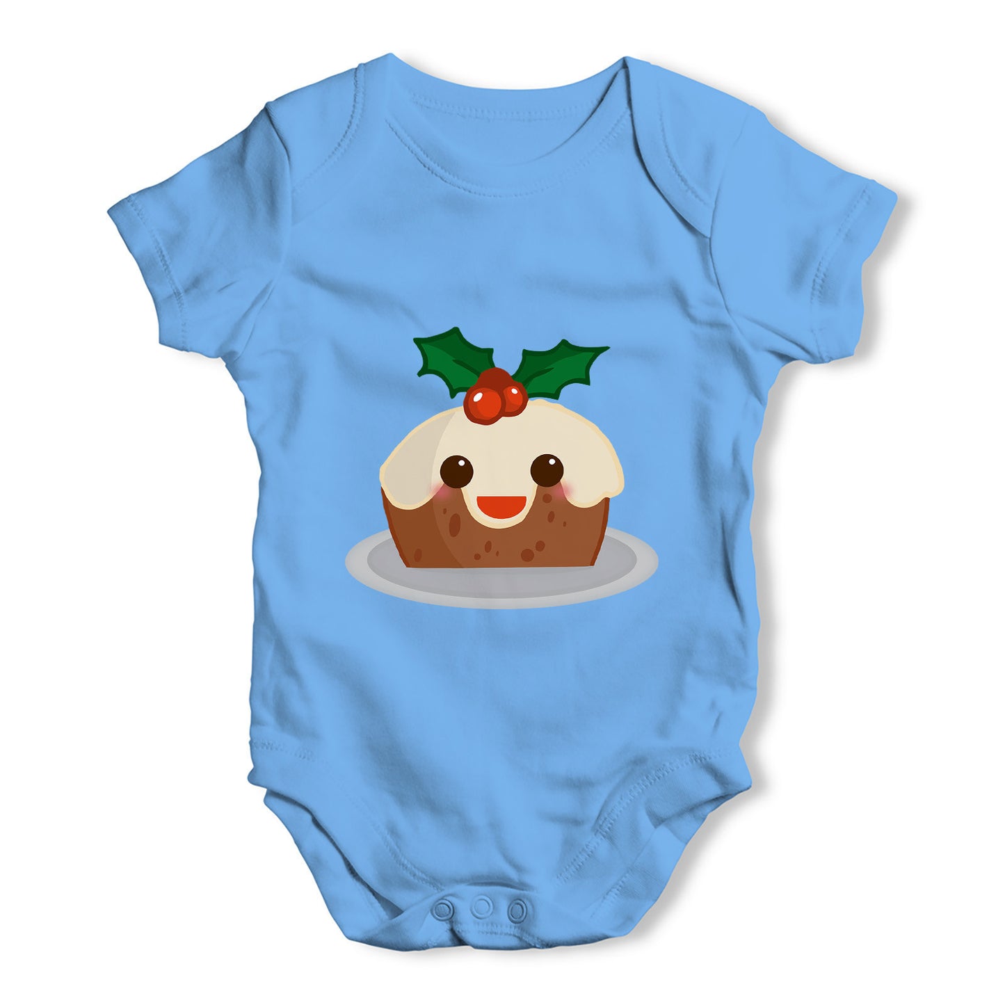 Cute Christmas Pudding Baby Grow Bodysuit