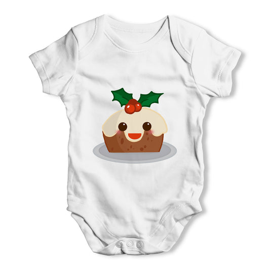 Cute Christmas Pudding Baby Grow Bodysuit