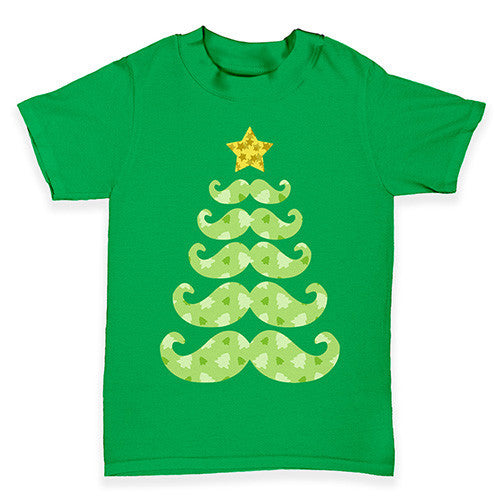 Moustache Christmas Tree Baby Toddler T-Shirt