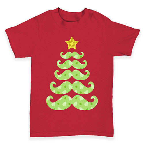 Moustache Christmas Tree Baby Toddler T-Shirt