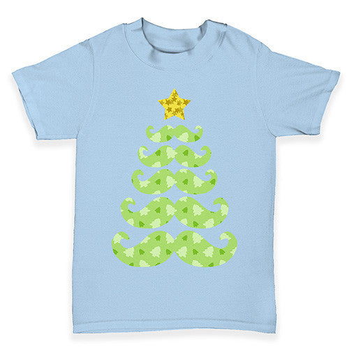 Moustache Christmas Tree Baby Toddler T-Shirt