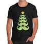 Mens Moustache Christmas Tree T-Shirt