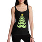 Womens Moustache Christmas Tree Tank Top