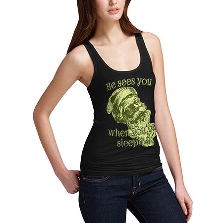 Womens He Sees You When You're Sleeping Tank Top