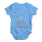 Pixel Christmas Tree Baby Grow Bodysuit