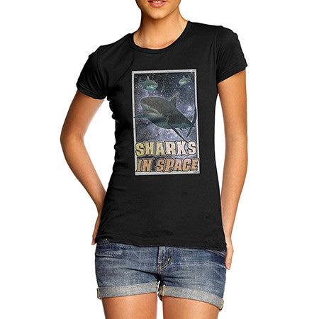 Womens Sharks In Space T-Shirt