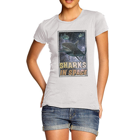 Womens Sharks In Space T-Shirt