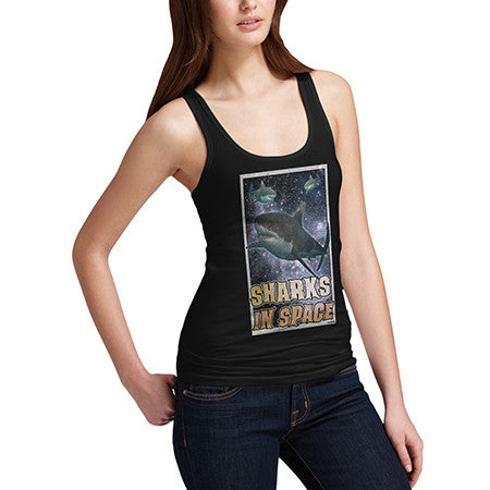 Womens Sharks In Space Tank Top