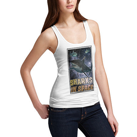 Womens Sharks In Space Tank Top