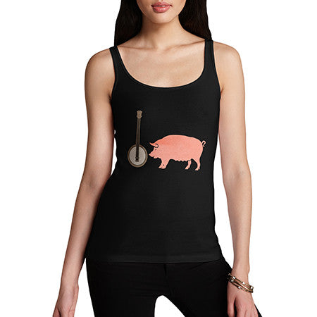 Womens Banjo Pig Tank Top