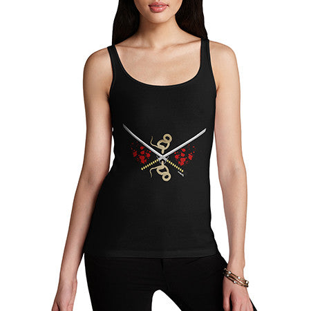 Womens Samurai Snake Katana Tank Top