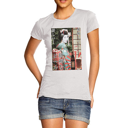 Womens Japanese Beer Poster T-Shirt