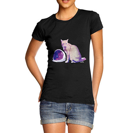 Womens Astronaut Cat T-Shirt