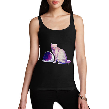 Womens Astronaut Cat Tank Top