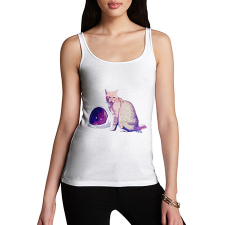 Womens Astronaut Cat Tank Top