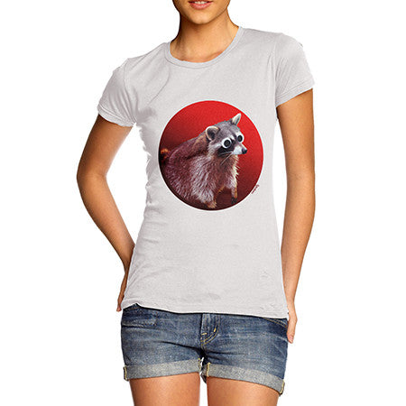 Womens Googly Eyes Racoon T-Shirt