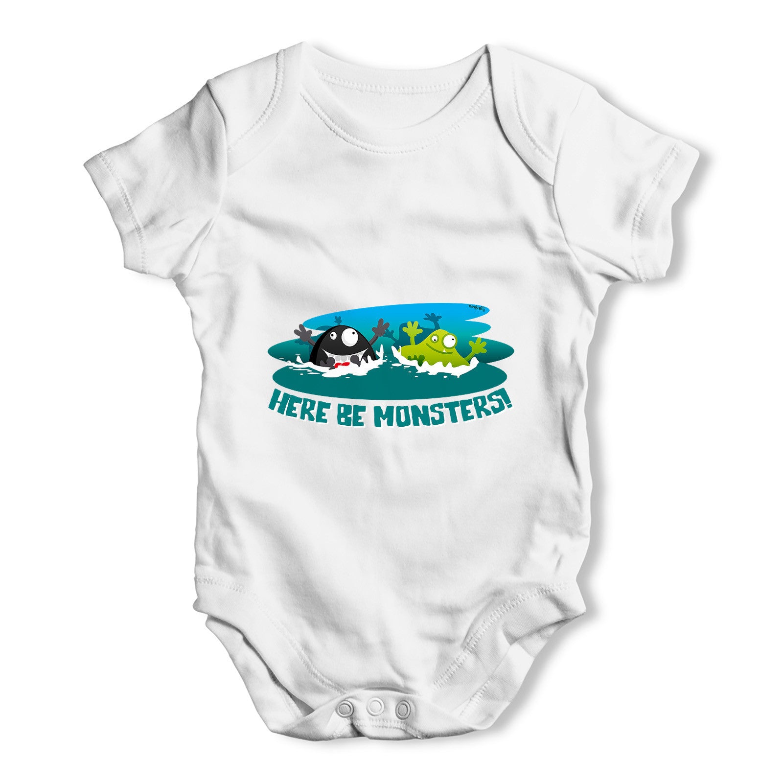 Here Be Monsters Baby Grow Bodysuit