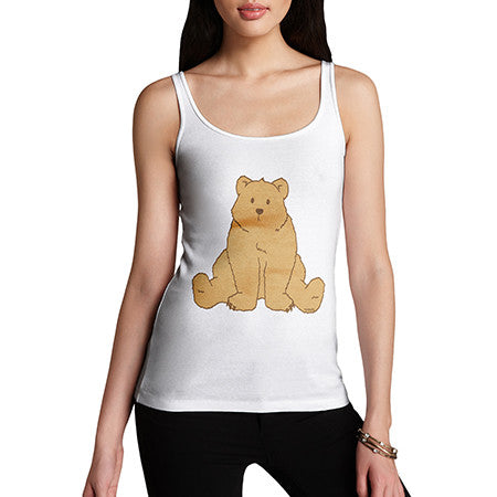 Womens Puzzled Bear Look Tank Top