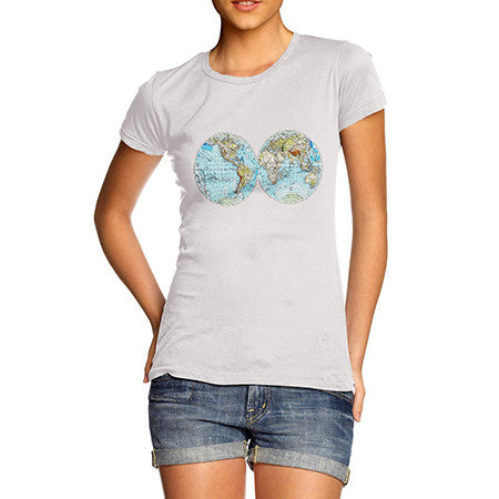 Womens World Map T-Shirt