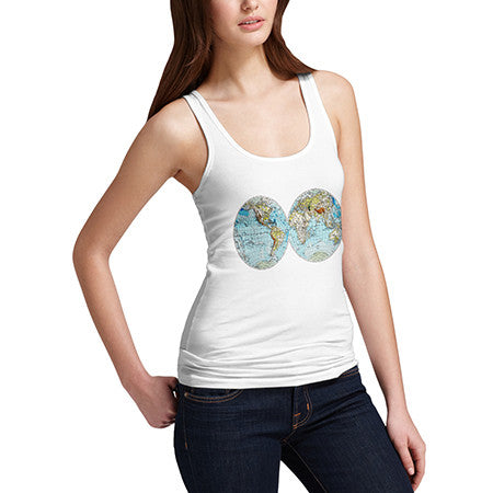 Womens World Map Tank Top