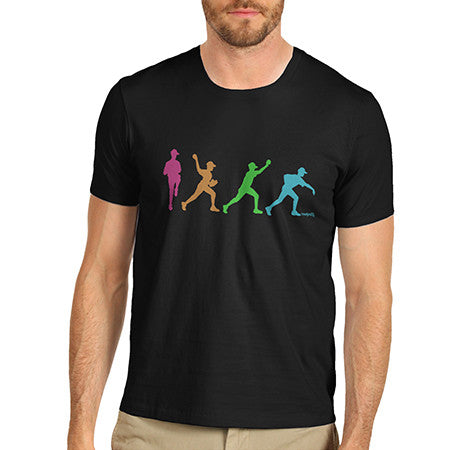 Mens Pitcher Throwing Baseball Silhouette T-Shirt