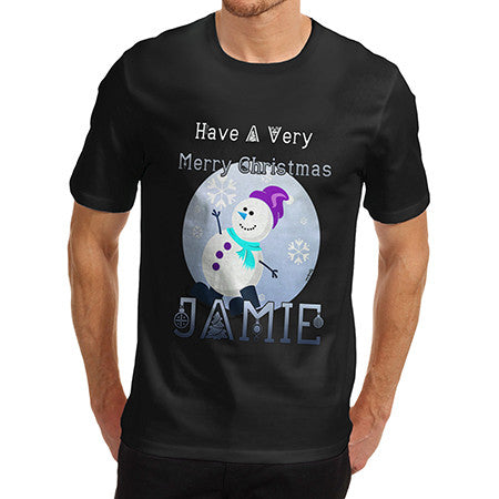 Mens Personalised Snowman T-Shirt