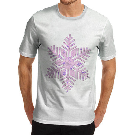 Mens Pink Snowflake T-Shirt