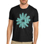 Mens Blue Flower Print T-Shirt