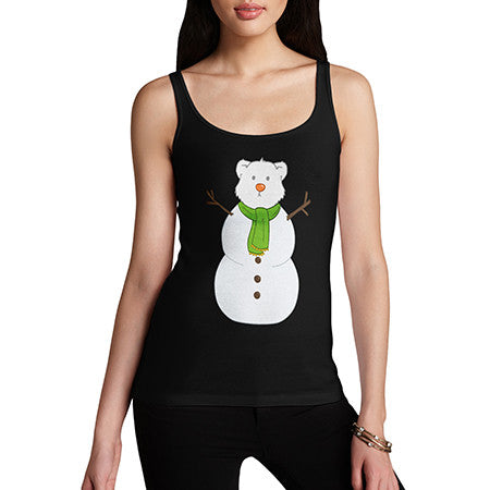 Womens Polar Bear Snowman Tank Top