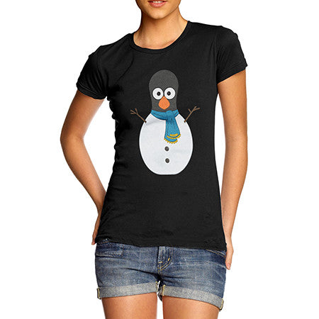 Womens Guin The Penguin Snowman T-Shirt