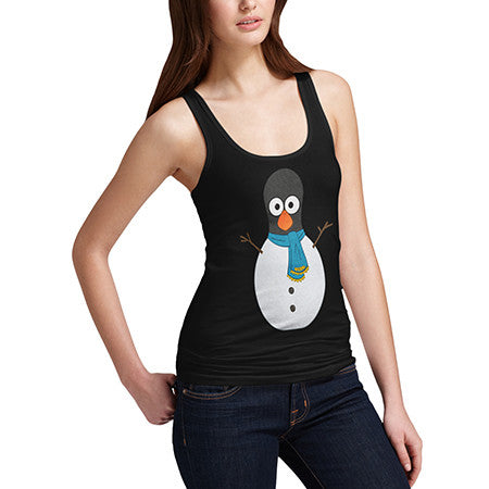 Womens Guin The Penguin Snowman Tank Top