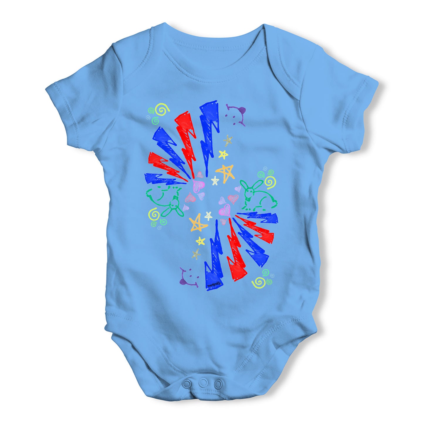 Love Rabbits Doodles Baby Grow Bodysuit