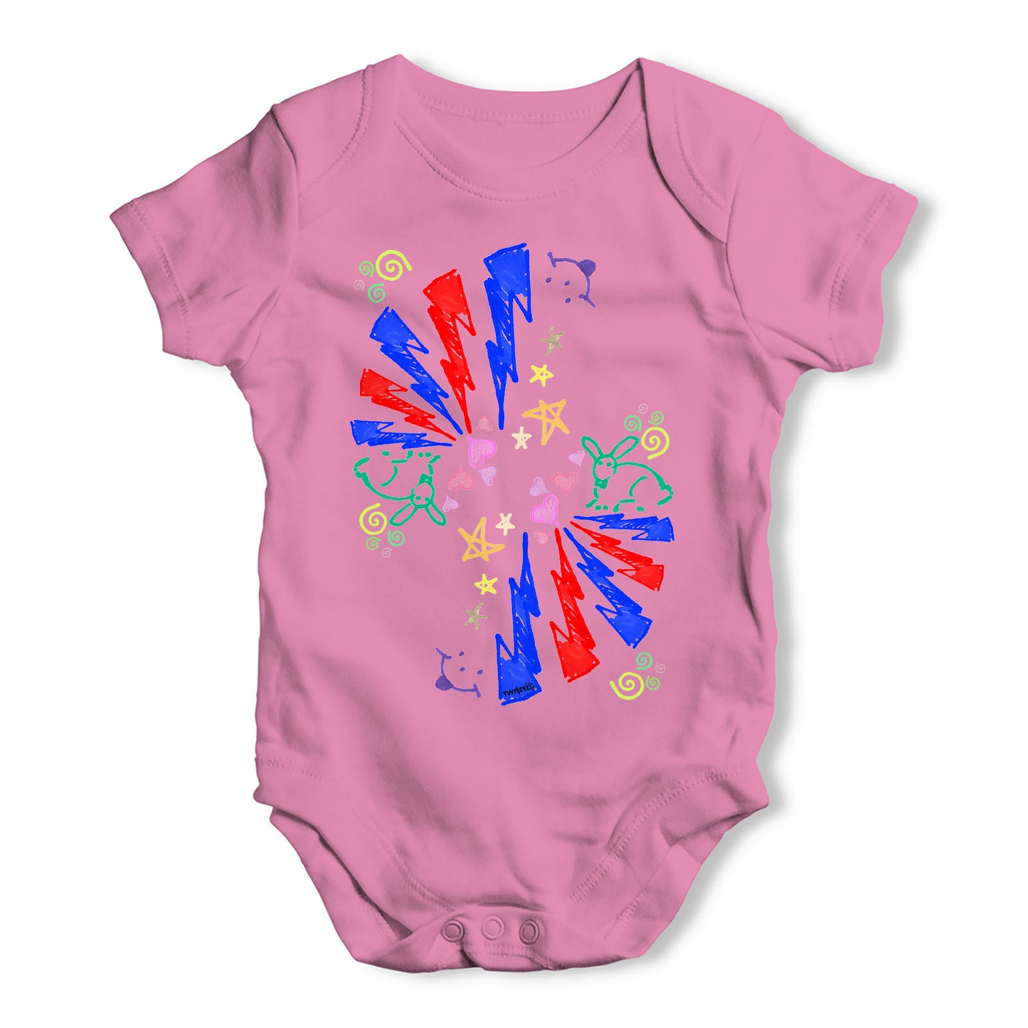 Love Rabbits Doodles Baby Grow Bodysuit