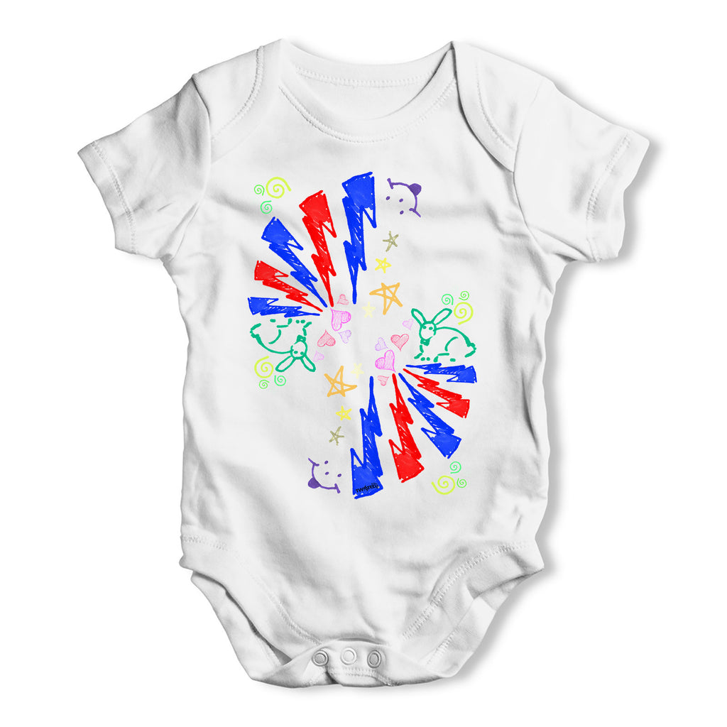 Love Rabbits Doodles Baby Grow Bodysuit