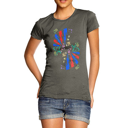 Women's Love Rabbits Doodles T-Shirt