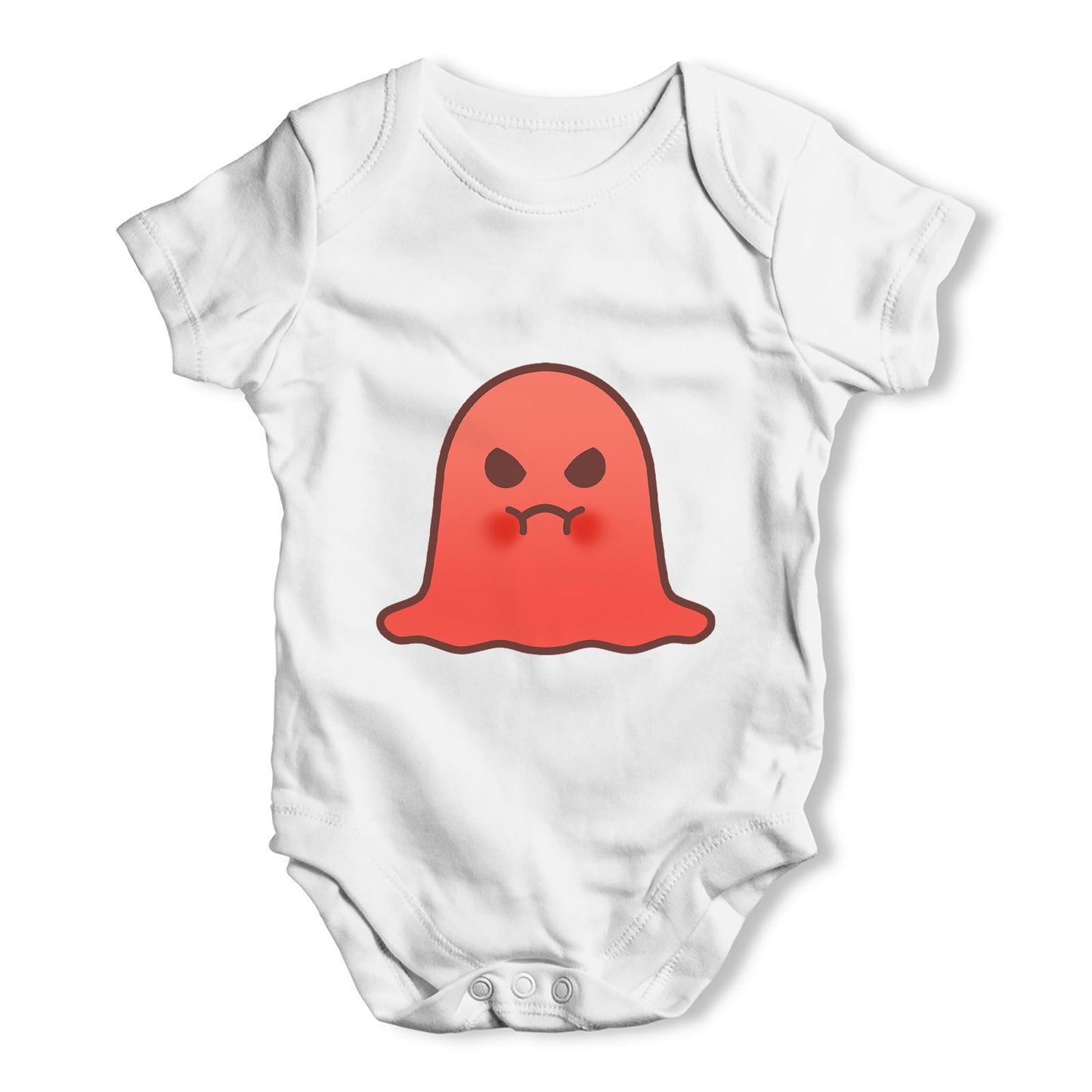 Angry Emoji Ghost Baby Grow Bodysuit