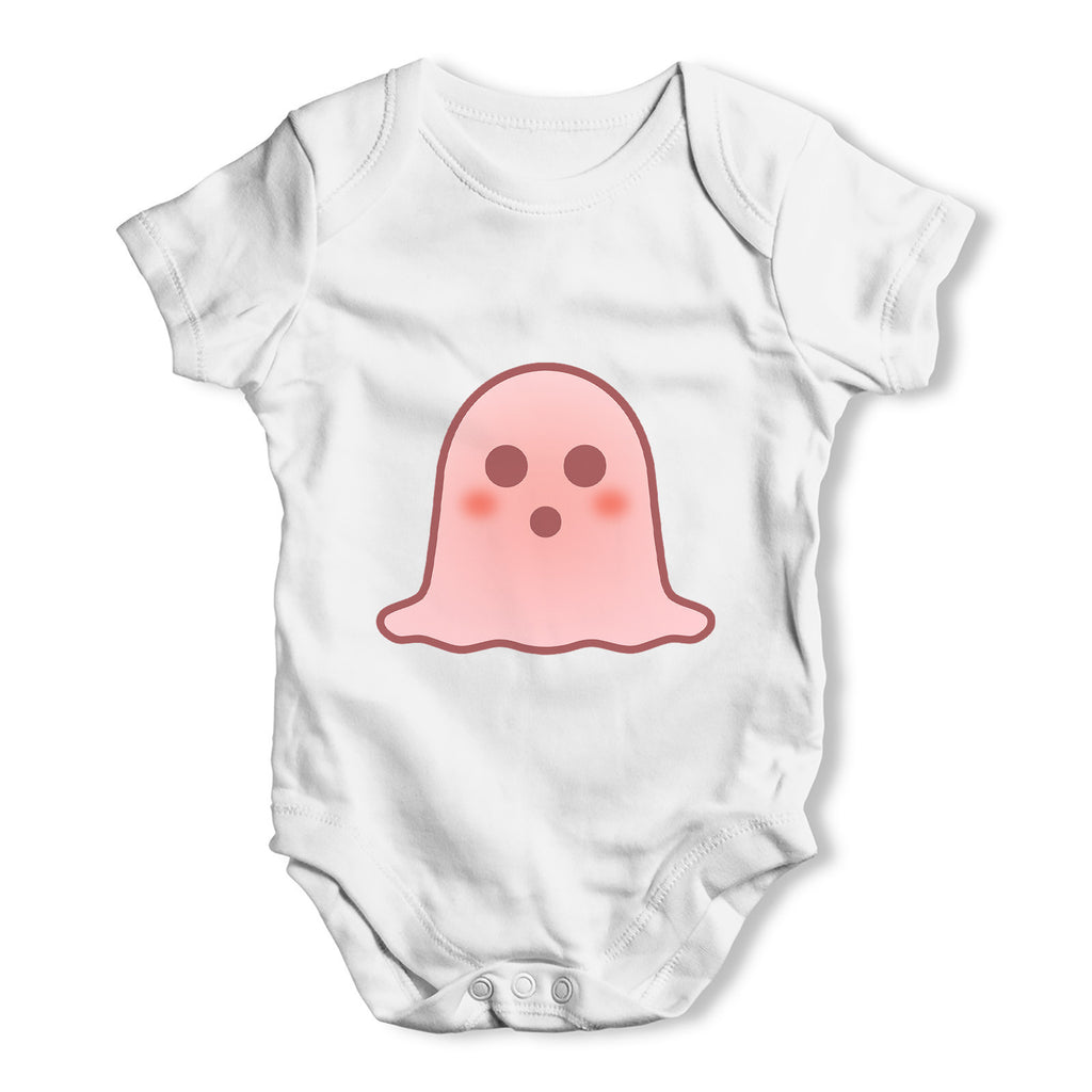 Surprised Emoji Ghost Baby Grow Bodysuit